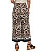Ruby Rd. Petite Size Coordinating Textured Woven Modern Damask Pull-On Crop Pants - Image 2