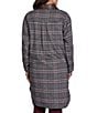 Ruby Rd. Petite Size Basket Weave Brushed Plaid Faux Leather Collar Long Sleeve Button Front Jacket - Image 2