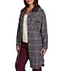 Ruby Rd. Petite Size Basket Weave Brushed Plaid Faux Leather Collar Long Sleeve Button Front Jacket - Image 3