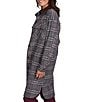 Ruby Rd. Petite Size Basket Weave Brushed Plaid Faux Leather Collar Long Sleeve Button Front Jacket - Image 4