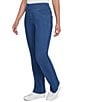 Ruby Rd. Petite Size Bootcut Flare Leg Pull-On Jeans, Color:Indigo - Image 4