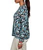 Ruby Rd. Petite Size Brushed Knit Painterly Flourishes Round Neck Long Sleeve Top - Image 3