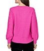 Ruby Rd. Petite Size Cable Knit Boucle Crew Neck Long Sleeve Sweater - Image 2