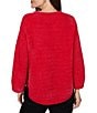 Ruby Rd. Petite Size Chenille Shimmer Knit V-Neck Long Sleeve Sweater - Image 2