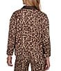 Ruby Rd. Petite Size Coordinating Stretch Denim Cheetah Print Faux Leather Denim Jacket - Image 2