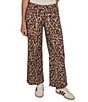 Ruby Rd. Petite Size Coordinating Stretch Denim Cheetah Print Wide Leg Pants - Image 1