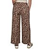Ruby Rd. Petite Size Coordinating Stretch Denim Cheetah Print Wide Leg Pants - Image 2