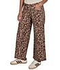 Ruby Rd. Petite Size Coordinating Stretch Denim Cheetah Print Wide Leg Pants - Image 3
