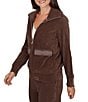 Ruby Rd. Petite Size Coordinating Velveteen Portrait Collar Long Sleeve Zip Front Jacket - Image 3