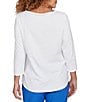 Ruby Rd. Petite Size Cotton Jersey Bella Vista Crew Neck 3/4 Sleeve Tee - Image 2