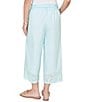 Ruby Rd. Petite Size Cotton Poplin Floral Eyelet Pull-On Coordinating Belted Pants - Image 2