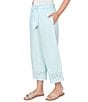 Ruby Rd. Petite Size Cotton Poplin Floral Eyelet Pull-On Coordinating Belted Pants - Image 4