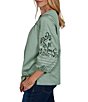 Ruby Rd. Petite Size Cotton Voile Embroidered Round Neck 3/4 Sleeve Top - Image 6