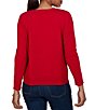Ruby Rd. Petite Size Cozy Knit Christmas Tree Pom-Pom Ornament Crew Neck Long Sleeve Top - Image 2