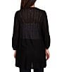 Ruby Rd. Petite Size Cozy Ribbed 3/4 Sleeve Open-Front Cardigan, Color:Black - Image 2
