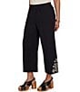 Ruby Rd. Petite Size Double Cotton Gauze Intricate Embroidered Pull-On Ankle Pants - Image 3