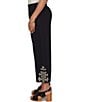 Ruby Rd. Petite Size Double Cotton Gauze Intricate Embroidered Pull-On Ankle Pants - Image 4