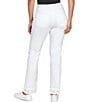 Color:White - Image 2 - Petite Size Double Scallop Eyelet Fringe Hem Pull-On Ankle Jeans