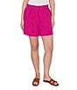 Ruby Rd. Petite Size Embossed Gauze Paisley Tacked Cuff Pull-On Shorts - Image 1
