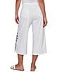 Ruby Rd. Petite Size Embroidered Wide-Leg Capri Denim Pant - Image 2