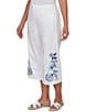 Ruby Rd. Petite Size Embroidered Wide-Leg Capri Denim Pant - Image 4
