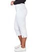 Ruby Rd. Petite Size Extra Stretch Denim Pull-On Capri Pants, Color:White - Image 3