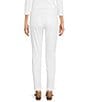 Color:White - Image 2 - Petite Size Extra Stretch Denim Straight Leg Pull-On Ankle Jeans