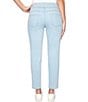 Color:Chambray - Image 2 - Petite Size Extra Stretch Denim Straight Leg Pull-On Ankle Jeans