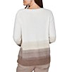 Ruby Rd. Petite Size Eyelash Knit Ombre Ballet Neck Long Sleeve Sweater - Image 2