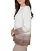 Ruby Rd. Petite Size Eyelash Knit Ombre Ballet Neck Long Sleeve Sweater - Image 3