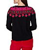 Ruby Rd. Petite Size Fair Isle Rose Crew Neck Long Sleeve Sweater - Image 2