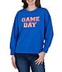 Ruby Rd. Petite Size French Terry Game Day Scoop Neck Long Sleeve Top - Image 1