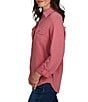 Ruby Rd. Petite Size Garment Washed Point Collar 3/4 Roll-Tab Sleeve Button Front Shirt - Image 6