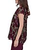Ruby Rd. Petite Size Gauze Stone Multi V-Neck Short Flutter Sleeve Top - Image 3