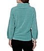 Ruby Rd. Petite Size Honeycomb Chenille Knit Cowl Neck 3/4 Sleeve Side Tie Top - Image 2