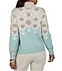 Ruby Rd. Petite Size Jacquard Knit Soft Floral Motif Fair Isle Turtle Neck Long Sleeve Sweater - Image 2