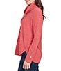 Ruby Rd. Petite Size Knit Cowl Neck Long Sleeve Cozy Top, Color:Cherry - Image 3