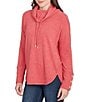 Ruby Rd. Petite Size Knit Cowl Neck Long Sleeve Cozy Top, Color:Cherry - Image 4