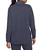 Ruby Rd. Petite Size Knit Cowl Neck Long Sleeve Cozy Top, Color:Indigo - Image 2