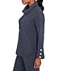 Ruby Rd. Petite Size Knit Cowl Neck Long Sleeve Cozy Top, Color:Indigo - Image 3