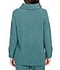 Ruby Rd. Petite Size Knit Cowl Neck Long Sleeve Cozy Top, Color:Forest - Image 2