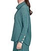 Ruby Rd. Petite Size Knit Cowl Neck Long Sleeve Cozy Top, Color:Forest - Image 3