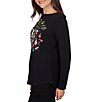 Ruby Rd. Petite Size Knit Festive Nutcracker Boat Neck Long Sleeve Top - Image 3