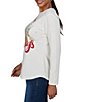 Ruby Rd. Petite Size Knit Happy Holiday Snow Globe Boat Neck Long Sleeve Top - Image 3
