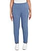 Ruby Rd. Petite Size Knit Pull-On Sweatpants, Color:Indigo - Image 4
