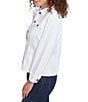 Ruby Rd. Petite Size Knit Twill Point Collar Long Sleeve Button Front Jacket, Color:White - Image 4
