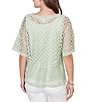 Ruby Rd. Petite Size Lace Layered Tonal Tank Open-Work Knit Top - Image 2