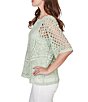 Ruby Rd. Petite Size Lace Layered Tonal Tank Open-Work Knit Top - Image 3