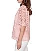 Ruby Rd. Petite Size Lace Layered Tonal Tank Open-Work Knit Top - Image 3