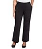 Ruby Rd. Petite Size Luxe Double Knit Tailored Pull-On Pants, Color:Black - Image 1